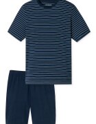 Schiesser Schiesse - Pijama de bumbac cu maneci scurte - Albastru inchis