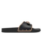 Scholl Slapi dama Black Pescura Moon - piele ecologica - culoare negru