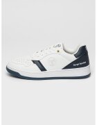 Sergio Tacchini Pantofi sport din piele ecologica cu perforatii Tropea - Alb optic/Bleumarin