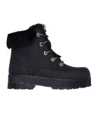 Skechers Ghete de piele ecologica cu garnituri de blana sintetica Street Glitz - Negru stins