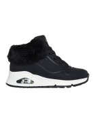 Skechers Ghete impermeabile cu garnituri din blana sintetica Uno Gen1 - Alb/Negru