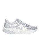 Skechers Pantofi sport Bobs Vamos de piele ecologica si plasa - Gri deschis/Argintiu