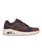 Skechers Pantofi sport cu garnituri din piele intoarsa Uno Livin On Air - Maro inchis/Maro