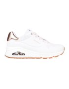 Skechers Pantofi sport de piele ecologica Uno Shimmer Away - Alb