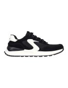 Skechers Pantofi sport de piele intoarsa cu insertii de plasa - Alb/Negru