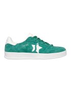 Skechers Pantofi sport din piele intoarsa cu garnitura din material sintetic Academy Court Charm - Alb/Verde persan