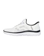 Skechers Pantofi sport slip-on din material textil cu perforatii Summits - Alb/Negru