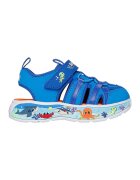 Skechers Sandale Play Scene Splash de piele ecologica cu velcro - Portocaliu/Albastru