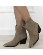 SOFILINE Cizme scurte kaki din piele naturala cu toc comod 6397 114 18651 - Kaki