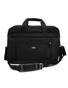 sOliver Geanta laptop 15 -6" textila neagra SM02 Lindis - unisex - format A4 - 3 buzunare cu fermoar - curea de umar - usoara si eleganta