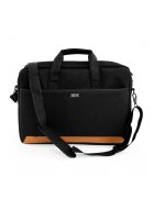 sOliver Geanta laptop 15 -6" textila neagra SM03 Darwen - unisex - format A4 - 3 buzunare - curea de umar - prindere pe troler - usoara si eleganta