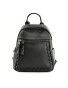 sOliver Rucsac dama FV11 Aure - piele naturala - negru - M - 24x29x9 cm - 7 buzunare - bretele reglabile - buzunar spate cu fermoar