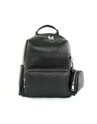 sOliver Rucsac dama FV12 Belle - piele naturala - negru - 25x31x12 cm - 2 buzunare exterioare - bretele reglabile - breloc-portfard