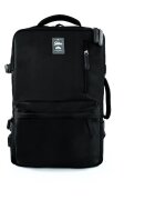 sOliver Rucsac de calatorie negru FV06 Noa - unisex - bagaj de mana gratuit Ryanair Wizzair Lufthansa LOT - 2in1 - extensibil - usor - geanta pentru 3–4 zile