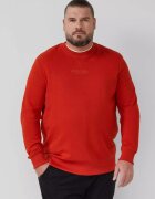 sOliver Big Sizes Bluza barbati big sizes cu decolteu la baza gatului - logo - Regular Fit - Caramiziu