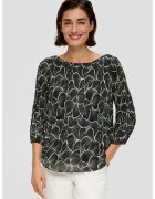 sOliver Bluza cu maneci 3/4 - Alb/Negru