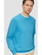 sOliver Bluza simpla barbati din amestec de bumbac si viscoza - Regular fit - Albastru deschis