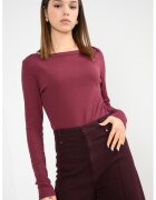 sOliver Bluza slim fit cu decolteu barcuta - Visiniu