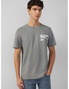 sOliver Tricou cu decolteu la baza gatului si detaliu grafic - Rosu/Alb/Gri inchis