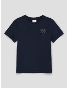 sOliver Tricou lejer de bumbac - Portocaliu/Bleumarin