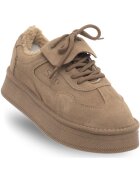 Soprani Couture Pantofi dama - piele naturala/textil - bej