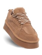 Soprani Couture Pantofi dama - piele naturala/textil - toamna-iarna - cu platforma - maro