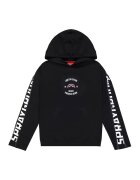 Sprayground Hanorac cu logo si element cu fermoar pe maneca - Alb/Negru