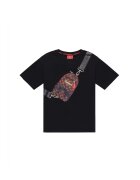 Sprayground Tricou din bumbac Takeover The Throne - Maro inchis/Negru