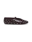 Steve Madden Balerini de piele Archer - Visiniu/Argintiu