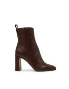 Steve Madden Botine de piele ecologica cu toc masiv Adelise - Maro cognac