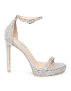 Steve Madden Sandale cu toc stiletto si strasuri - Argintiu