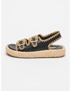 Steve Madden Sandale slingback din piele - Negru/Bej