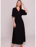 Stylove Rochie petrecuta maxi cu curea in talie - - Negru