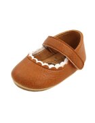 Superbaby Pantofi Cu Bordura Alba - Piele ecologica - Fete - Maro