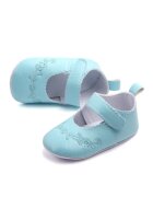 Superbaby Pantofi Cu Broderii Florale - Casual - Piele ecologica - Fete - Velcro - Albastru Deschis