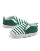 Superbaby Pantofi Cu Dungi - Tip Mocasini - Pentru Baietei - Casual - Textil - Fara inchidere - Alb - Verde