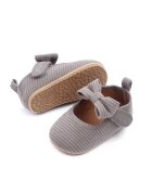 Superbaby Pantofi Cu Fundita - Din Reiat - Casual - Fete - Velcro - Gri