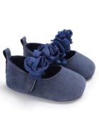 Superbaby Pantofi Cu Trandafirasi - Elegant - Textil - Fete - Velcro - Bleumarin