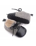 Superbaby Pantofi eleganti Model AL 20224 ZigZag - Textil - Pentru bebelusi - Baieti - 9-12 - Negru cu alb - - Multicolor