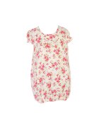 Superbaby Rochie Fetite - Alba Cu Trandafirasi Roz - Fara maneca - Bumbac
