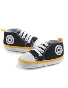 Superbaby Tenisi Pantofi copii - Model Football - Casual - Textil - Baieti - Siret - Negru