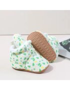 SuperBebeShop Cizmulite albe cu imprimeu verde si galben - Multicolor