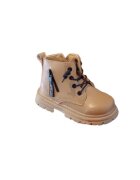 SuperBebeShop Ghete Neimblanite - Peste glezna - Piele ecologica - Baieti - Fermoar - Siret - Crem