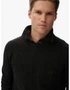 Superdry  Co SUPERDRY - Pulover regular fit din amestec de lana cu maneci raglan - Negru melange