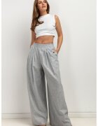 Tessita Pantaloni palazzo cu pliuri si talie elastica