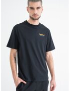 Timberland Tricou de bumbac cu decolteu la baza gatului si logo - Negru