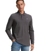 Tom Tailor Bluza polo din bumbac pique - Gri inchis