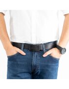 Tom Tailor Curea barbati - piele naturala - catarama pin - negru - 90cm