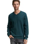 Tom Tailor Pulover tricotat fin cu decolteu in V - Verde englez