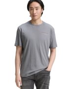 Tom Tailor Tricou regular fit cu decolteu la baza gatului - Gri